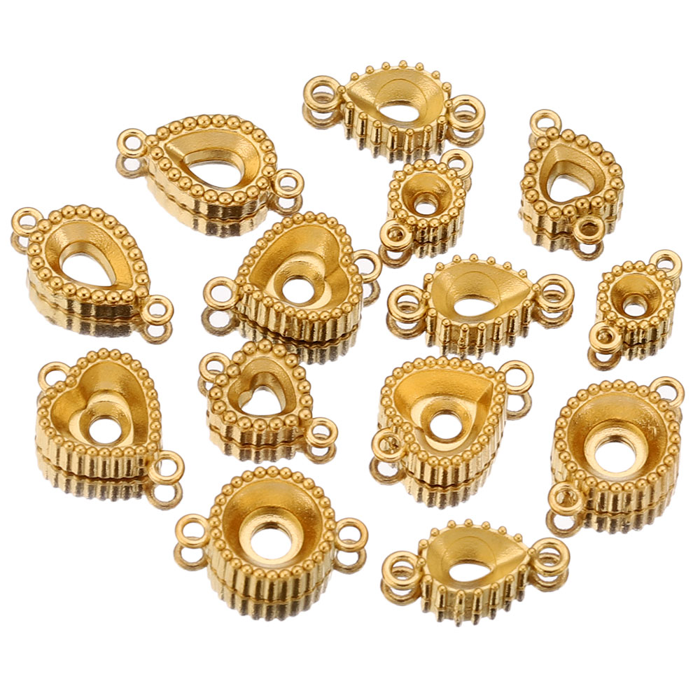Pendant Blank Bezel - 10 pièces en acier inoxydable Double