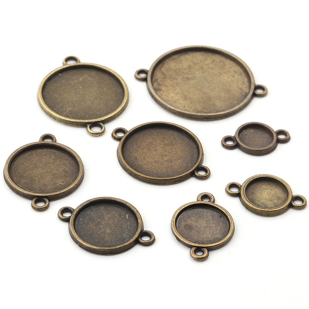 Pendant Blank Bezel - Base de Cabochon ronde 8/10/12/14/16/18/20/25mm, 10