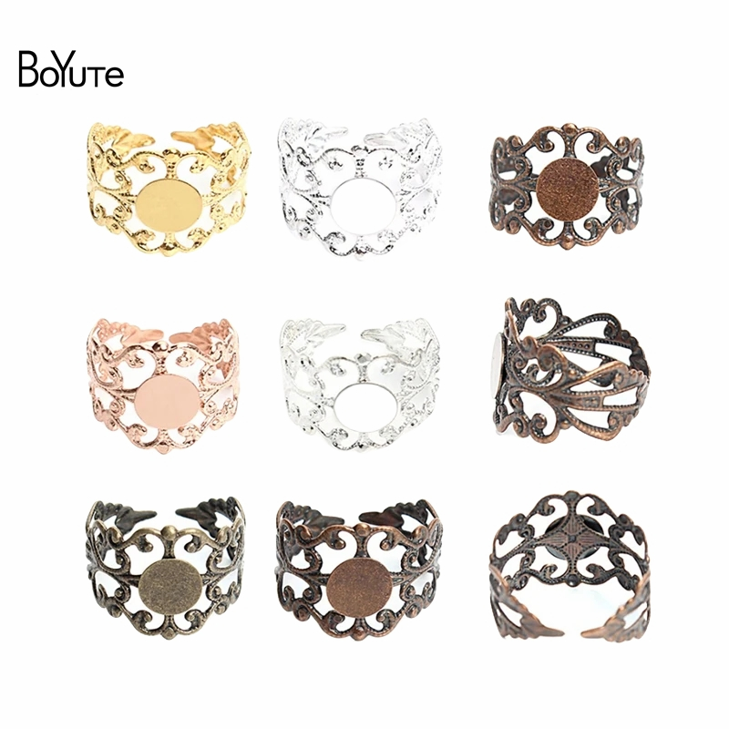Ring Blank Adjustable - BoYuTe (20 pièces/lot) 8MM anneau plat