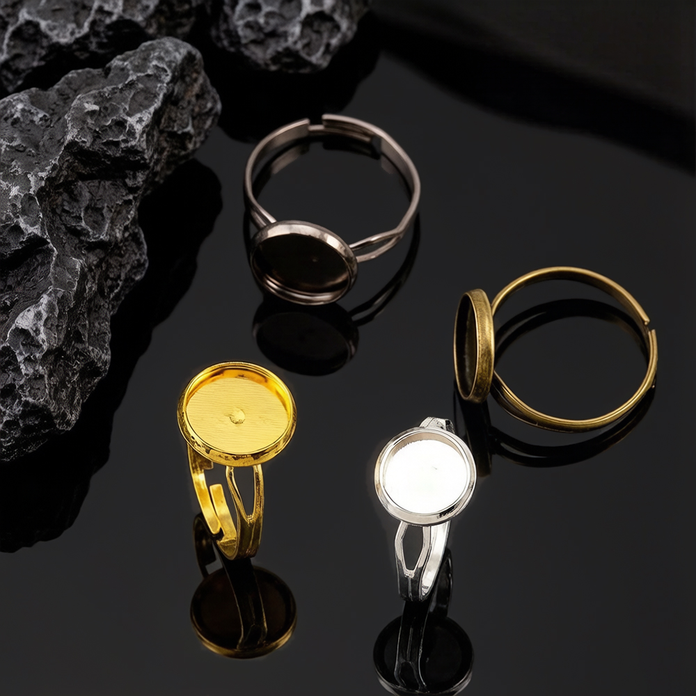 Ring Blank Adjustable - Lot de 10 bases de bague