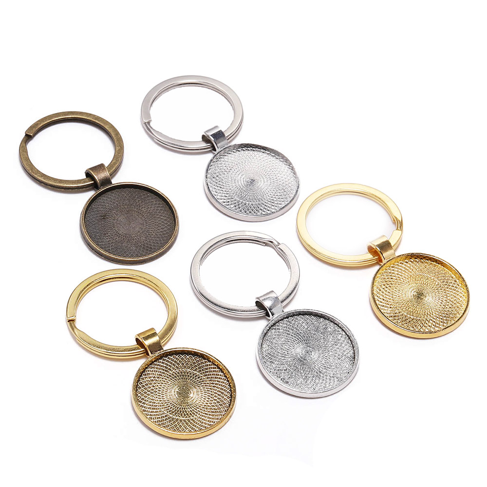 Pendant Blank Bezel - Porte-clés avec lunette pendentif, 5 pièces/lot,