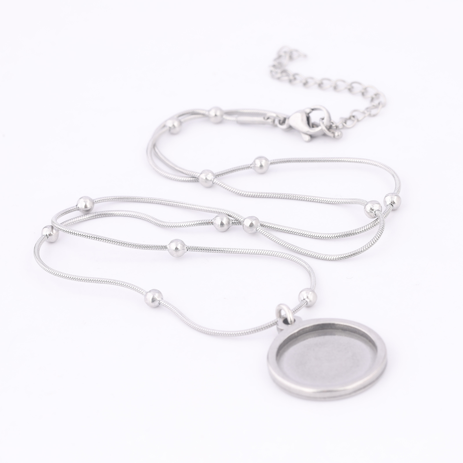 Chaîne à billes en acier inoxy - Pendant Blank Bezel avis et prix