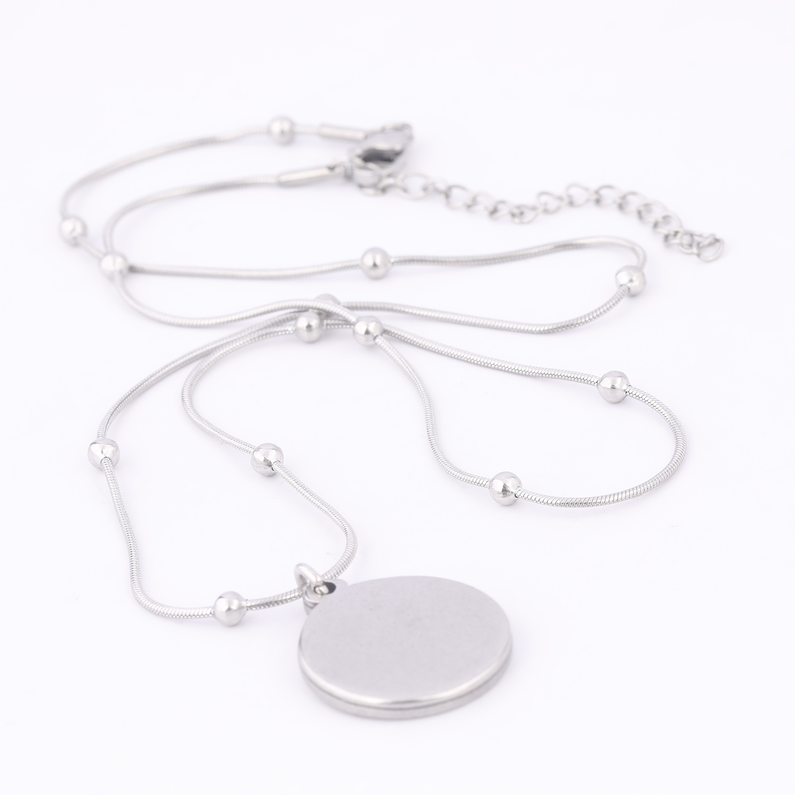 Chaîne à billes en acier inoxy - Pendant Blank Bezel avis et prix