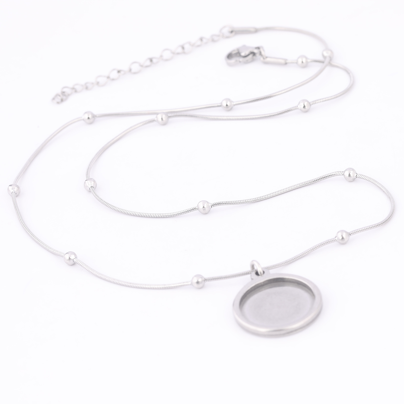 Chaîne à billes en acier inoxy - Pendant Blank Bezel avis et prix