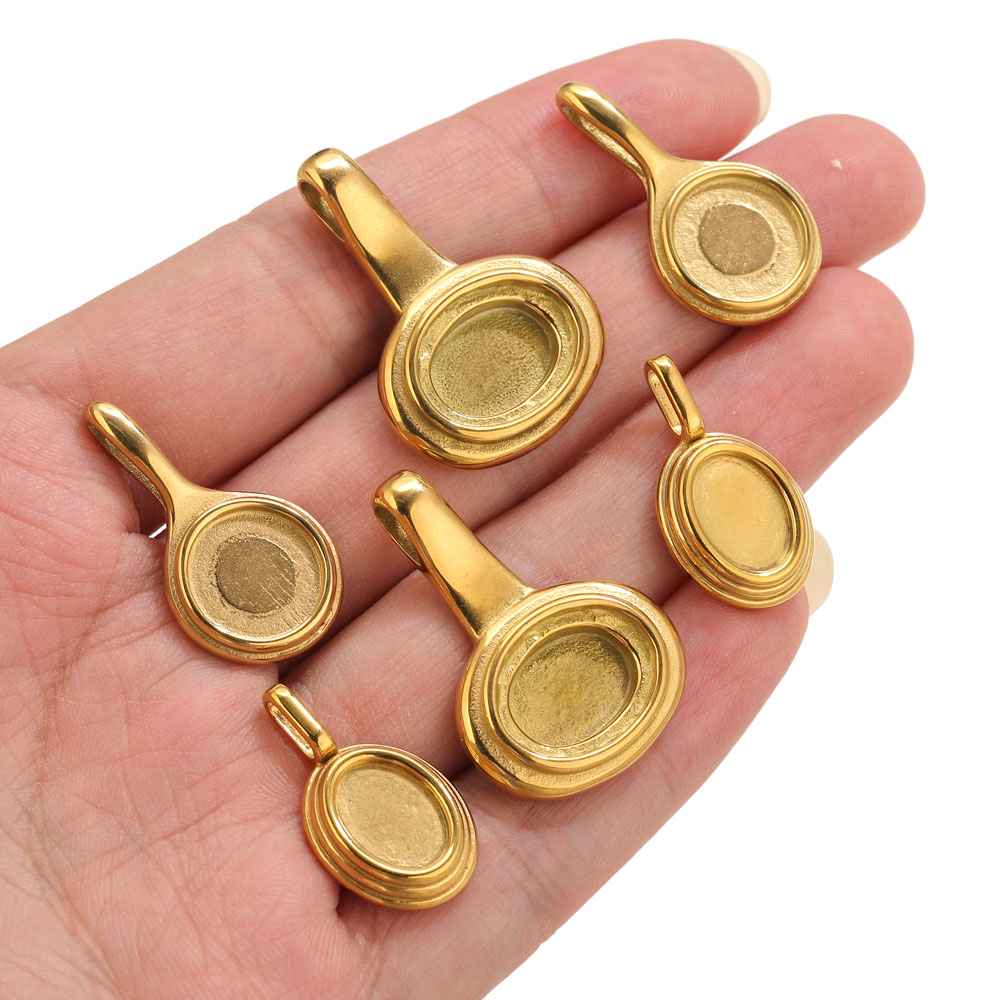 Plateaux ovales ronds en acier - Pendant Blank Bezel avis et prix