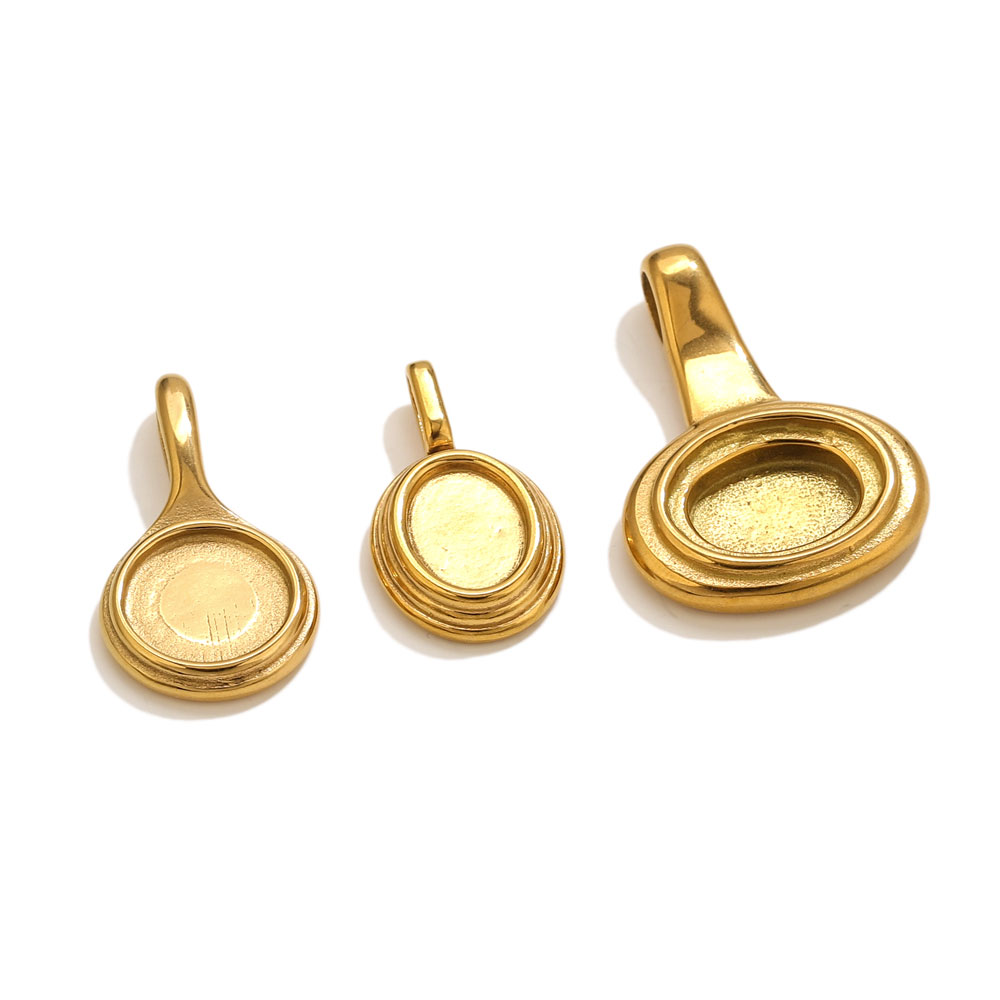 Plateaux ovales ronds en acier - Pendant Blank Bezel avis et prix