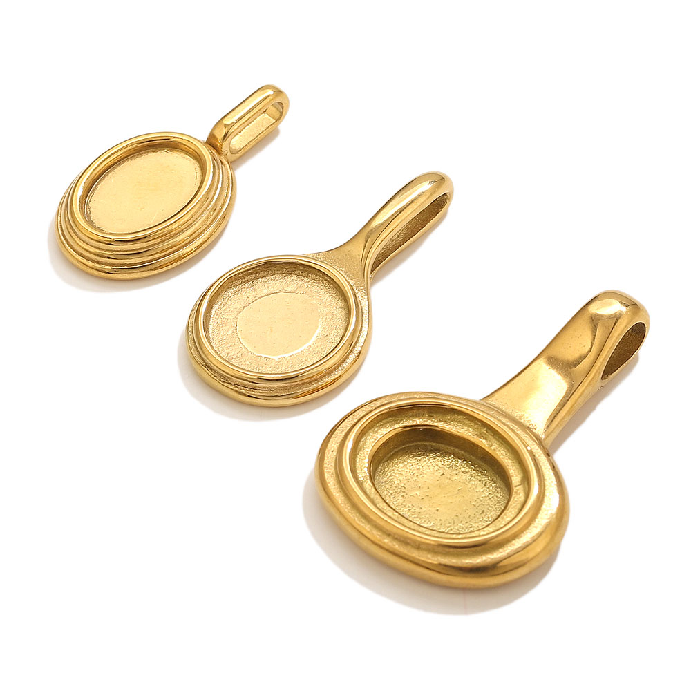 Plateaux ovales ronds en acier - Pendant Blank Bezel avis et prix
