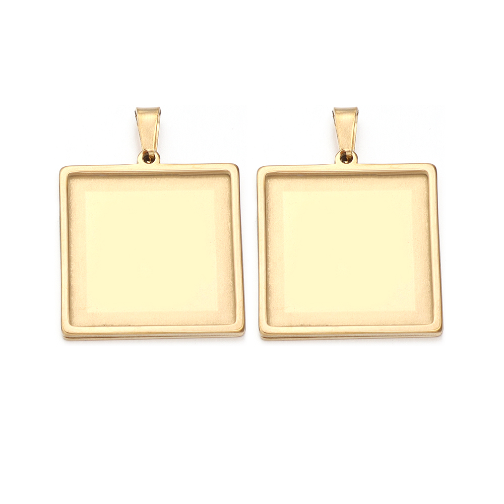 2 pièces en acier inoxydable,  - Pendant Blank Bezel avis et prix