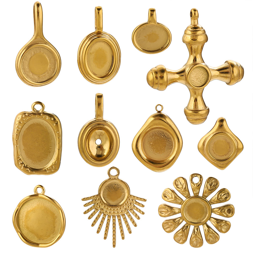 Breloques rondes et ovales en  - Pendant Blank Bezel avis et prix