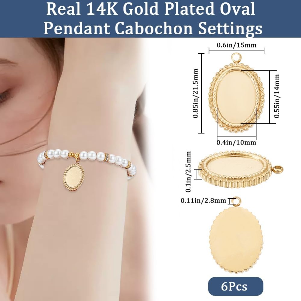6 pièces Cabochon paramètres b - Pendant Blank Bezel avis et prix