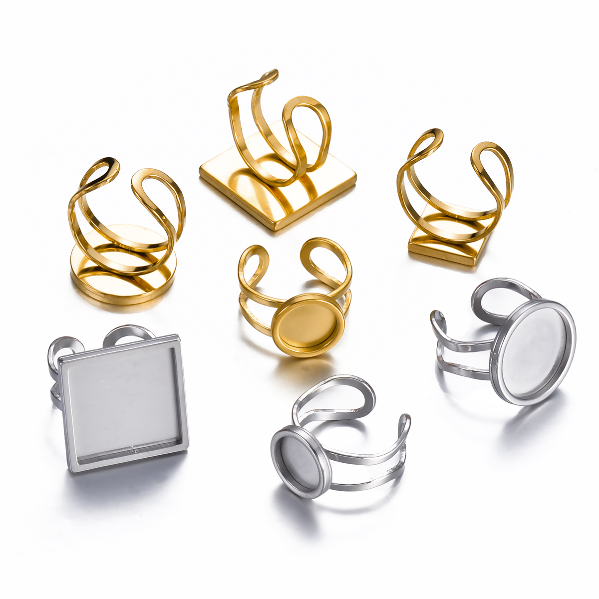 4 Pièces Bagues Ajustables en  - Ring Blank Adjustable avis et prix