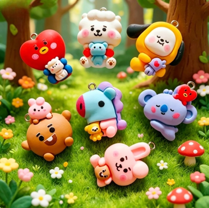 Breloques en résine BT21, 7 pi - Jewelry Making Resin avis et prix